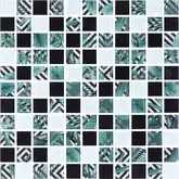 КОТТО КЕРАМІКА Мозаїка скляна GMP 0825021 С3 print 24/white/black 300 x 300 х 8   ( 25 х 25 ) Кераміка Лео УКРАЇНА