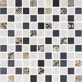 КОТТО КЕРАМІКА Мозаїка скляна GMP 0825036 С3 print 38/black mat/beige w41 300x300 (кубик 2,5х2,5) Кераміка Лео УКРАЇНА