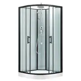 Набор Lidz душевой бокс Majatek SB90x90.BLA.LOW.TR, стекло прозрачное 5 мм + поддон Kupala (LMSB9090BLALOWTR2SET)