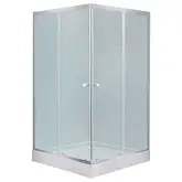 Набор Lidz душевая кабина Wawel SC80x80.SAT.LOW.FR, стекло Frost 4 мм + поддон Mazur (LWASC8080SATLOWFR2SET)