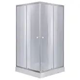Набор Lidz душевая кабина Wawel SC80x80.SAT.LOW.GR, стекло тонированное 4 мм + поддон Mazur (LWASC8080SATLOWGR2SET)