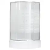 Набор Lidz душевая кабина Wieza SC90x90.SAT.MID.L, стекло Linie 4 мм + поддон с панелью Kupala (LWISC9090SATMIDL2SET)