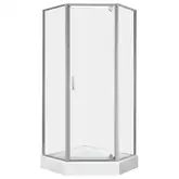 Набор Qtap душевая кабина Leo CRM10995-AC6 Clear 2020x900x900 мм + поддон Diamond 309912 90x90x12 см с сифоном (LEOCRM10995AC6SET)