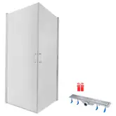 Набор Qtap душевая кабина Gemini CRM1099SC6 90х90 см, стекло Clear 6 мм + трап линейный Dry FB304-600 с сухим затвором и нержавеющей решеткой 600х73 мм (QTDRYFB304600GEMCRM1099SC6)