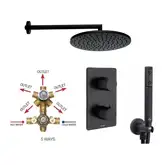 Bossini Cosmo Душова система, чорний матовий (H70596I00073 PLUS)