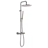 Душова система Paffoni Light, з термостатом, верхня лійка 300 мм, Brushed Black Nickel (ZCOL646KLIQNKNSP)