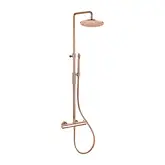 Душова система Paffoni Light, з термостатом, верхня лійка 300 мм, Brushed Copper (ZCOL646KLIQRMSP)