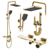 Душевой гарнитур REA HELIX GOLD с изливом (REA-P6619)