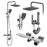Душевой гарнитур REA HELIX NICKEL BRUSHED с изливом (REA-P6622)