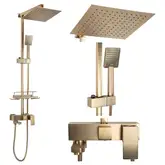 Душевой гарнитур REA JACK BRUSHED GOLD с изливом (REA-P7050)