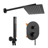 Rea Oval Black Душова система прихованого монтажу, чорна (REA-P8467)