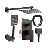 Душевой гарнитур скрытого монтажа Yoka DUAL BLACK + BOX черный (BP.DUAL-BLK)
