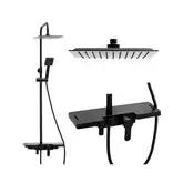 Душовий гарнітур Yoka OSLO 25 BLACK черный з полицею та краном (BP.OSLO 25 BLK)