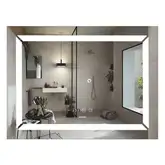 Дзеркало Mixxus LIGHT MR01-80x60 з Led Touch, Anti-fog, димером, регулятором яскравості, годинником (MI5998)