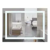 Дзеркало Mixxus WARM MR02-90x70-CASE з Led Touch, Anti-fog, димером, регулятором яскравості, годинн (MI6674)