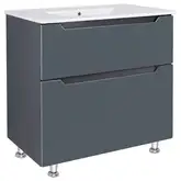 Комплект Qtap Albatross 810х825х460 Graphite тумба напольная + раковина врезная QT1471TNВ8023080CG