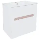 Комплект Qtap Virgo 600х580х437 White/Whitish oak тумба подвесная + раковина врезная  QT1872TPА6013060CW (QT1872TPА6013060CWWO)