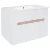 Комплект Qtap Virgo 800х580х437 White/Whitish oak тумба подвесная + раковина врезная  QT1872TPА8013080CW (QT1872TPА8013080CWWO)