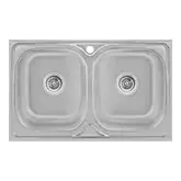 Кухонная мойка с двумя чашами Lidz 5080 0,8 мм Decor (LIDZ5080DEC08)