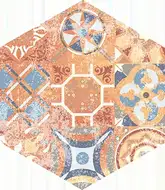 Плитка підлогова Heksagon Flamenco Червоний Patchwork NAT 28x33 код 6431 Nowa Gala (L-LCD-FLM06-28X033-075-N-1-1)