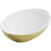 Умывальник (раковина) MEXEN ELZA BRUSHED GOLD WHITE накладной (MEX-21014017)