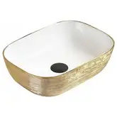 Умывальник (раковина) MEXEN RITA BRUSHED GOLD WHITE накладной (MEX-21084553)