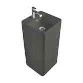 Nic-Design Умивальник окремо стоячий Nic Design Semplice 40х40х85 см з отвором під змішувач, злив у стіну, Argilla матовий (001371052)