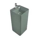 Nic-Design Умивальник окремо стоячий Nic Design Semplice 40х40х85 см з отвором під змішувач, злив у стіну, Salvia матовий (001371067)