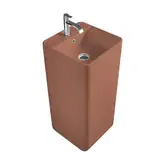 Nic-Design Умивальник окремо стоячий Nic Design Semplice 40х40х85 см з отвором під змішувач, злив у стіну, Fard глянець (001371072)