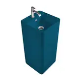 Nic-Design Умивальник окремо стоячий Nic Design Semplice 40х40х85 см з отвором під змішувач, злив у стіну, Denim глянець (001371076)