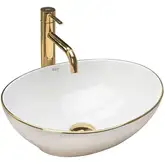 Rea Sofia Gold Edge Раковина накладна, біла з золотом (REA-U3287)