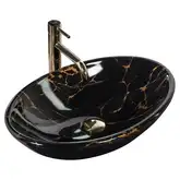 Умывальник (раковина) REA PAMELA BLACK MARBLE SHINY накладной (REA-U5067)