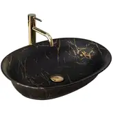 Rea Roma Умивальник накладний, чорний матовий мрамор (REA-U5609)