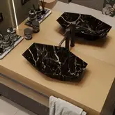 VBI Venezia S Marble Умивальник накладний, чорний мат (VBI-012403)