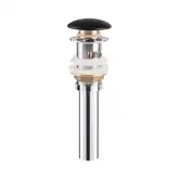 Донный клапан для раковины Qtap F009M1 70х70х220 Matt black с переливом (QT066F009M1MB)