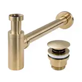 Сифон универсальный для раковины (умывальника) REA BRUSHED GOLD CLICK-KLAK золотой матовый (REA-A8586)