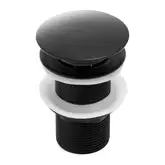 Донный клапан для умывальника Yoka KLIK-KLAK BLACK без перелива черный (BK.POP-14-BP-BLK)