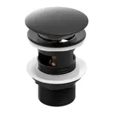 Донный клапан для умывальника Yoka KLIK-KLAK BLACK с переливом черный (BK.POP-14-ZP-BLK)