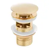 Донный клапан для умывальника Yoka KLIK-KLAK L.GOLD с переливом золотой (BK.POP-14-ZP-GLD)