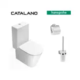 Унитаз моноблок Catalano Zero (ободковый) + аксессуары Hansgrohe Logis (1MPZN00+1CMSZ00+5SCSTP000 +41722000+41723000)