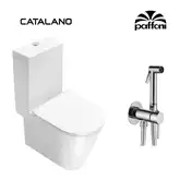Унитаз моноблок Catalano Zero (ободковый) + гигиенический душ Paffoni Tweet Round Mix (1MPZN00+1CMSZ00+5SCSTP000+ZDUP110CR)