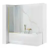 Шторка для ванны REA ELEGANT BRUSHED GOLD 80 постоянная (REA-W6601)