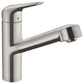 Кухонный смеситель 150, с вытяжным изливом, 1jet Hansgrohe Focus M42 (цвет - сталь) 71814800