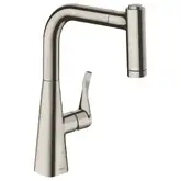 Смеситель для кухни 220, с вытяжным душем, 2jet Hansgrohe Metris M71 (цвет - сталь) 73800800