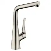 Смеситель для кухни 320 Hansgrohe Metris M71 с вытяжным изливом, 1jet, sBox (цвет - сталь) 73812800