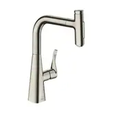 Змішувач для кухні Hansgrohe Metris Select 240 2jet sBox з витяжним душем, сталевий (73817800)