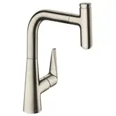 Кухонный смеситель 220, с вытяжным изливом, 1jet, sBox Hansgrohe Talis Select M51 (цвет - сталь) 73852800