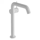 Смеситель для раковины высокий 240 Fine CoolStart Hansgrohe Tecturis S (цвет - белый матовый), с донным клапаном push-open 73370700