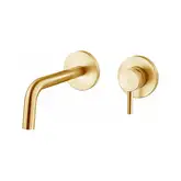 Змішувач для умивальника настінний Paffoni Light, вилив 12.3 см, Brushed Honey Gold (LIG104HGSP70)