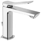 Смеситель для раковины Paffoni Tilt (цвет - сталь), с донным клапаном (TI075ST)